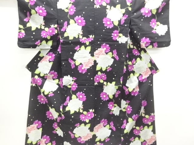 JAPANESE KIMONO / YUKATA / COTTON / ROSE / Moe Oshikiri